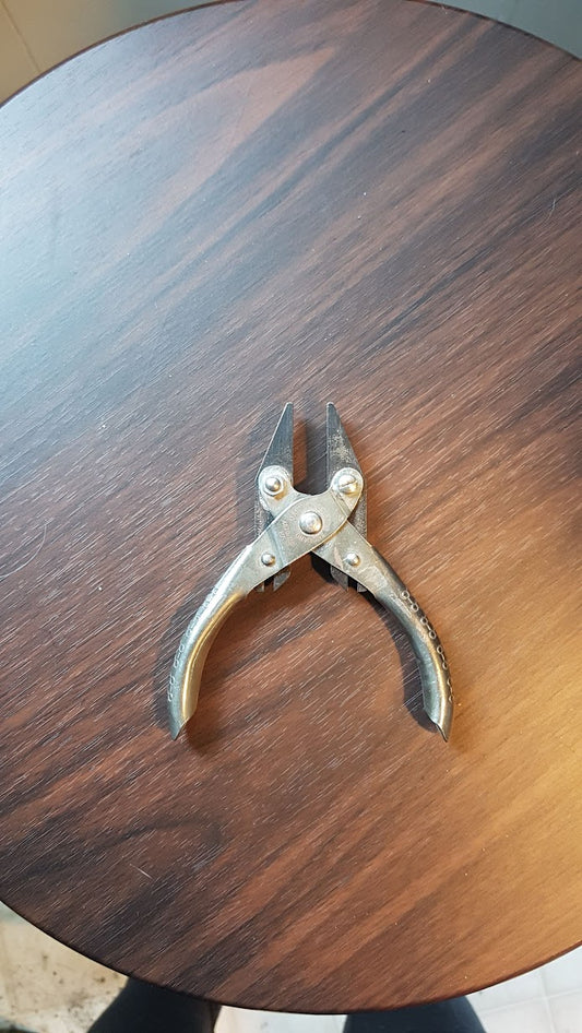 parallel pliers used to make handcrafted jewels by wandering moth