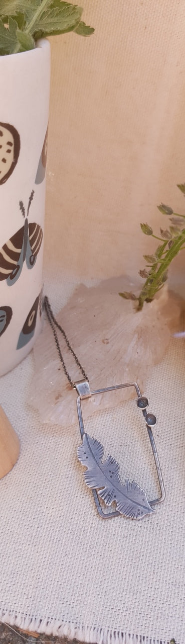 Sterling Silver Feather Pendant Necklace
