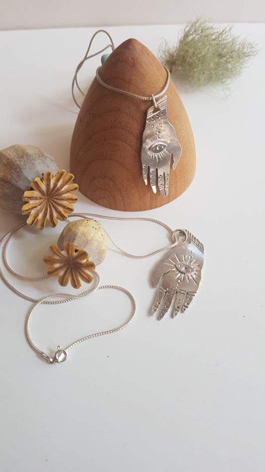 Sterling Silver Makers Hands Pendant