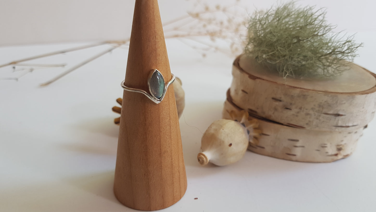 Marquise cut Labradorite Sterling Silver Ring