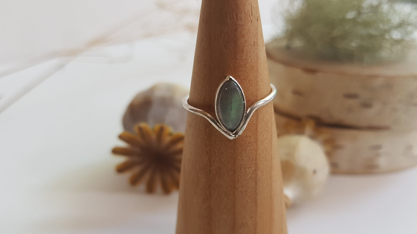 Marquise cut Labradorite Sterling Silver Ring
