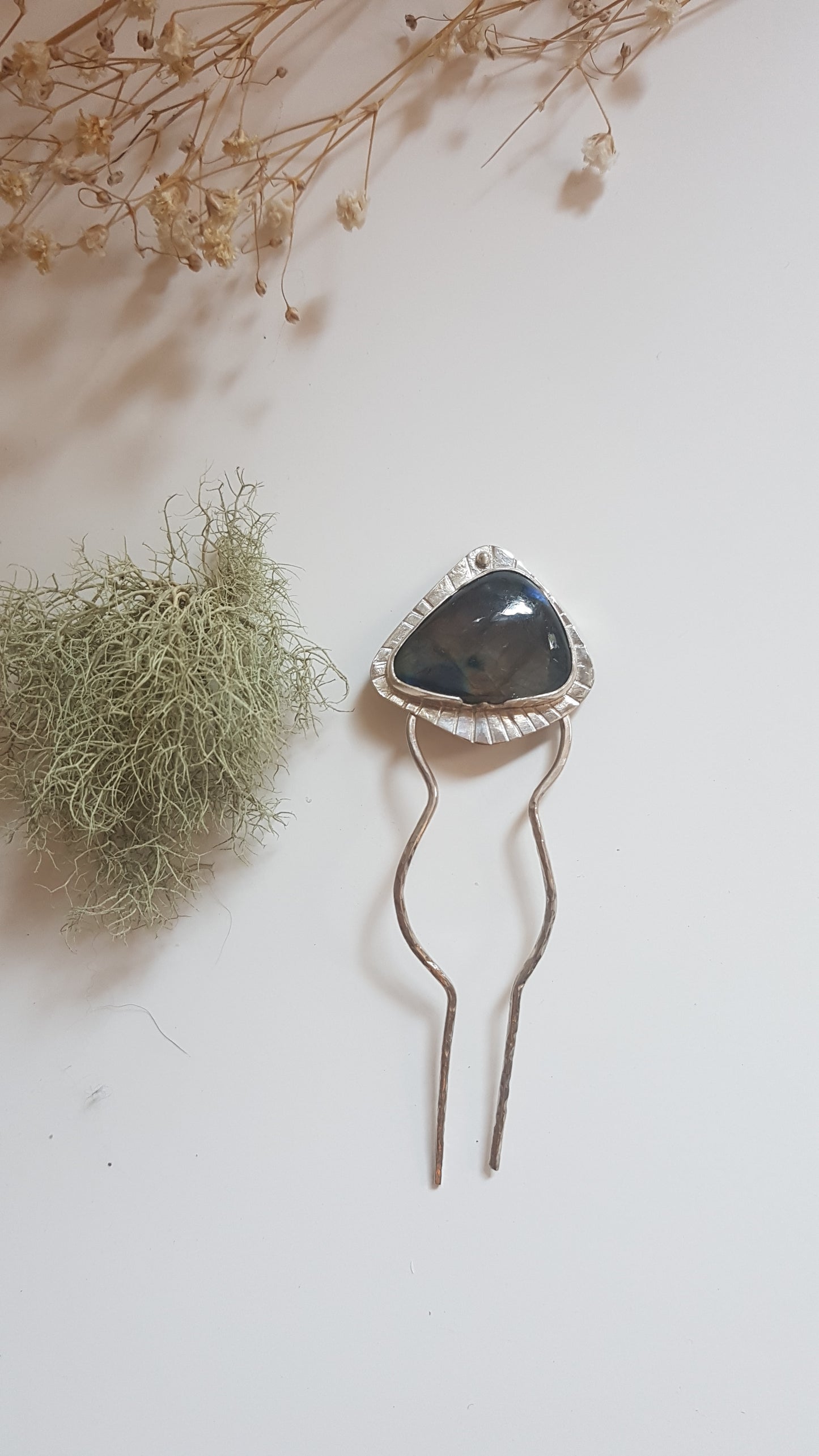 Labradorite Sterling Silver Hair Fork