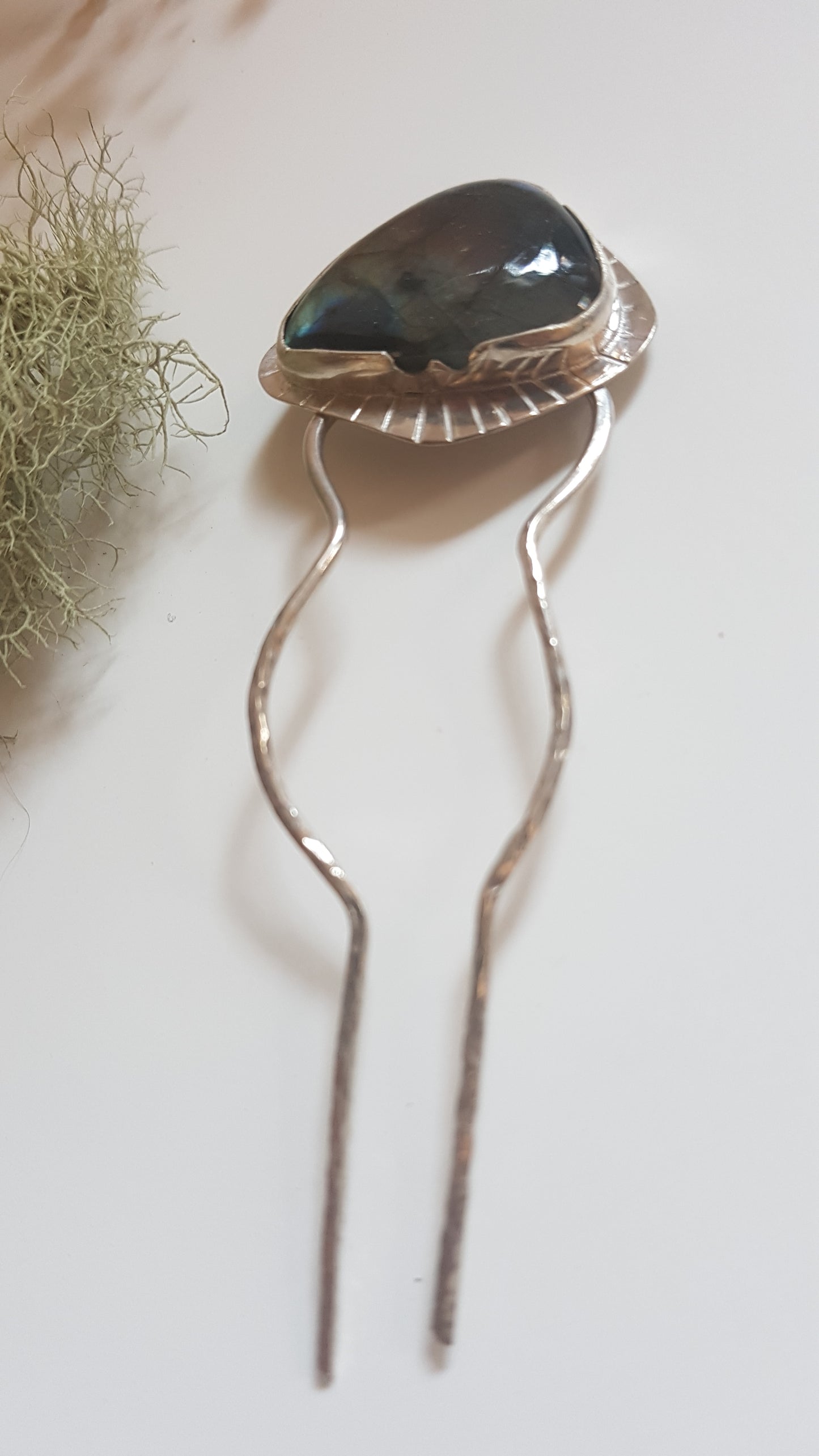 Labradorite Sterling Silver Hair Fork