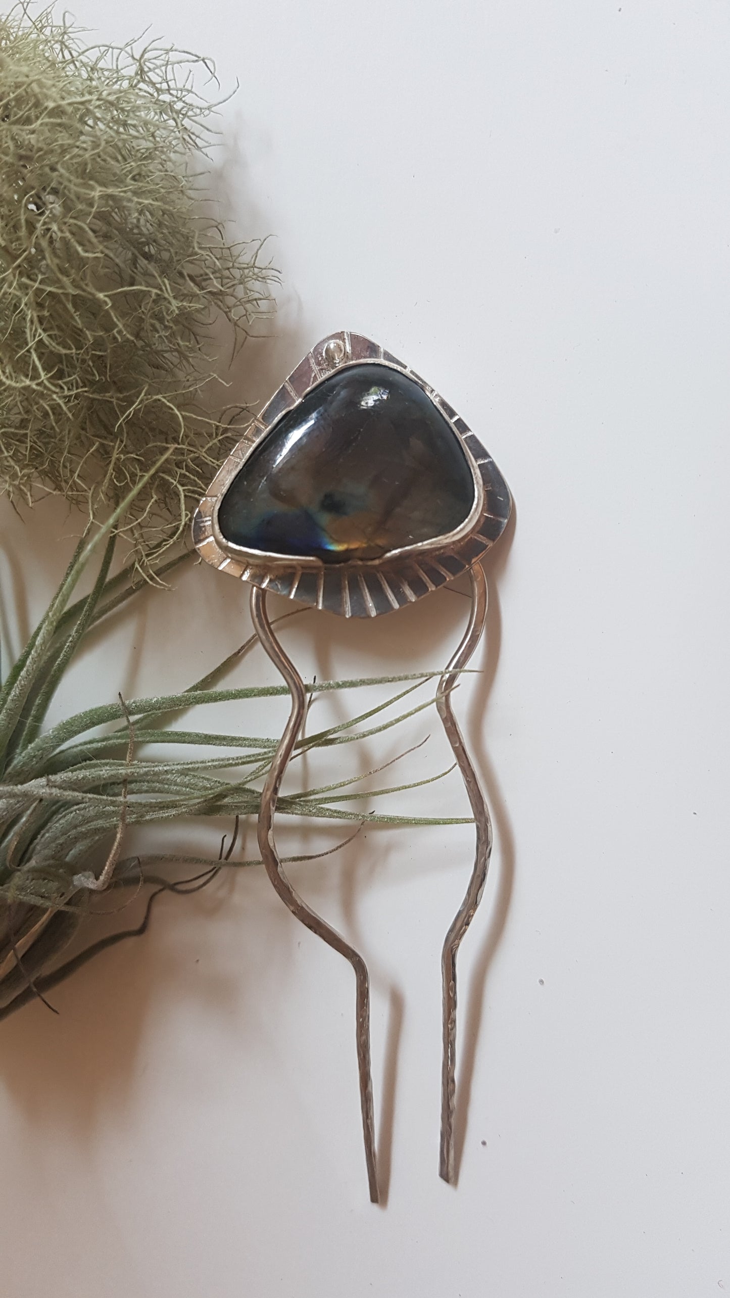 Labradorite Sterling Silver Hair Fork