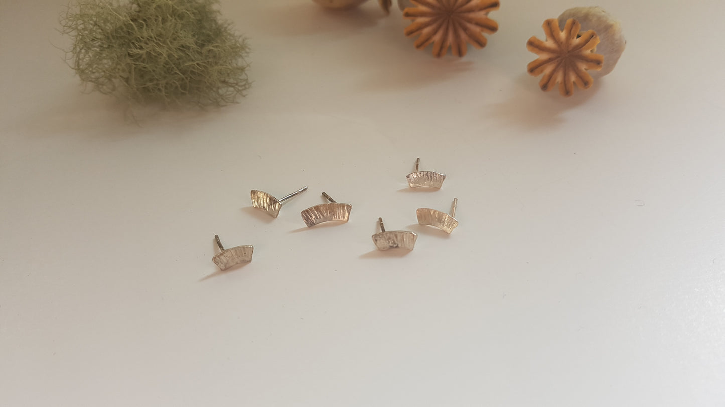 Sterling Silver Forged Arc Earrings