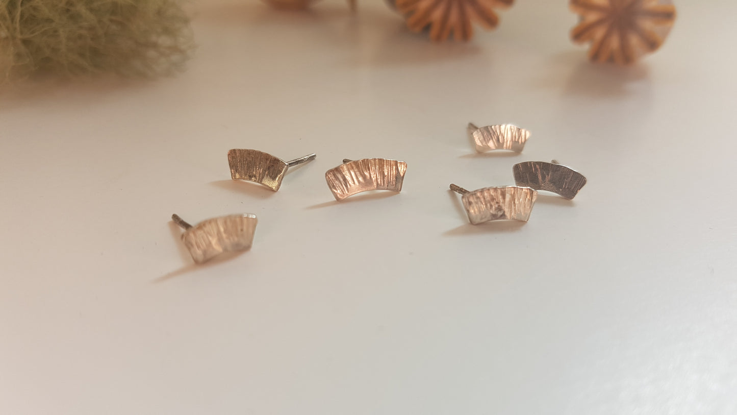 Sterling Silver Forged Arc Earrings