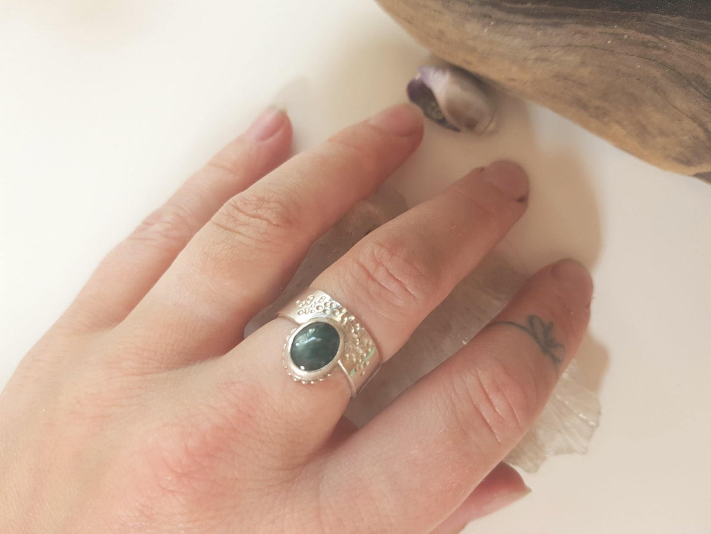 Jade Water Facets Ring