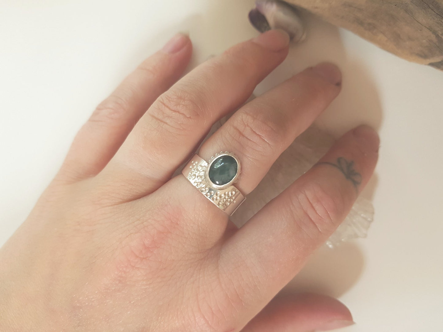 Jade Water Facets Ring