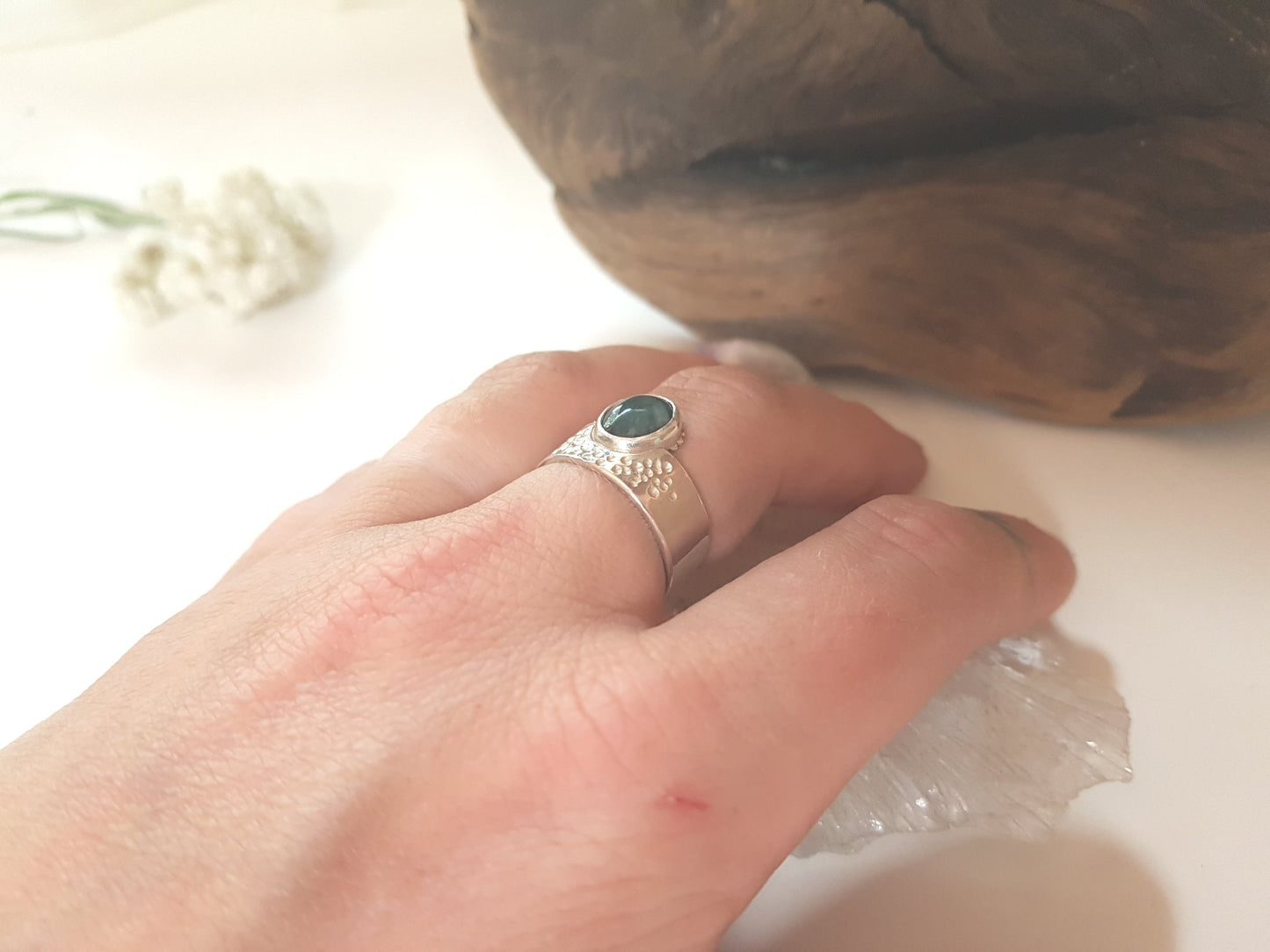 Jade Water Facets Ring