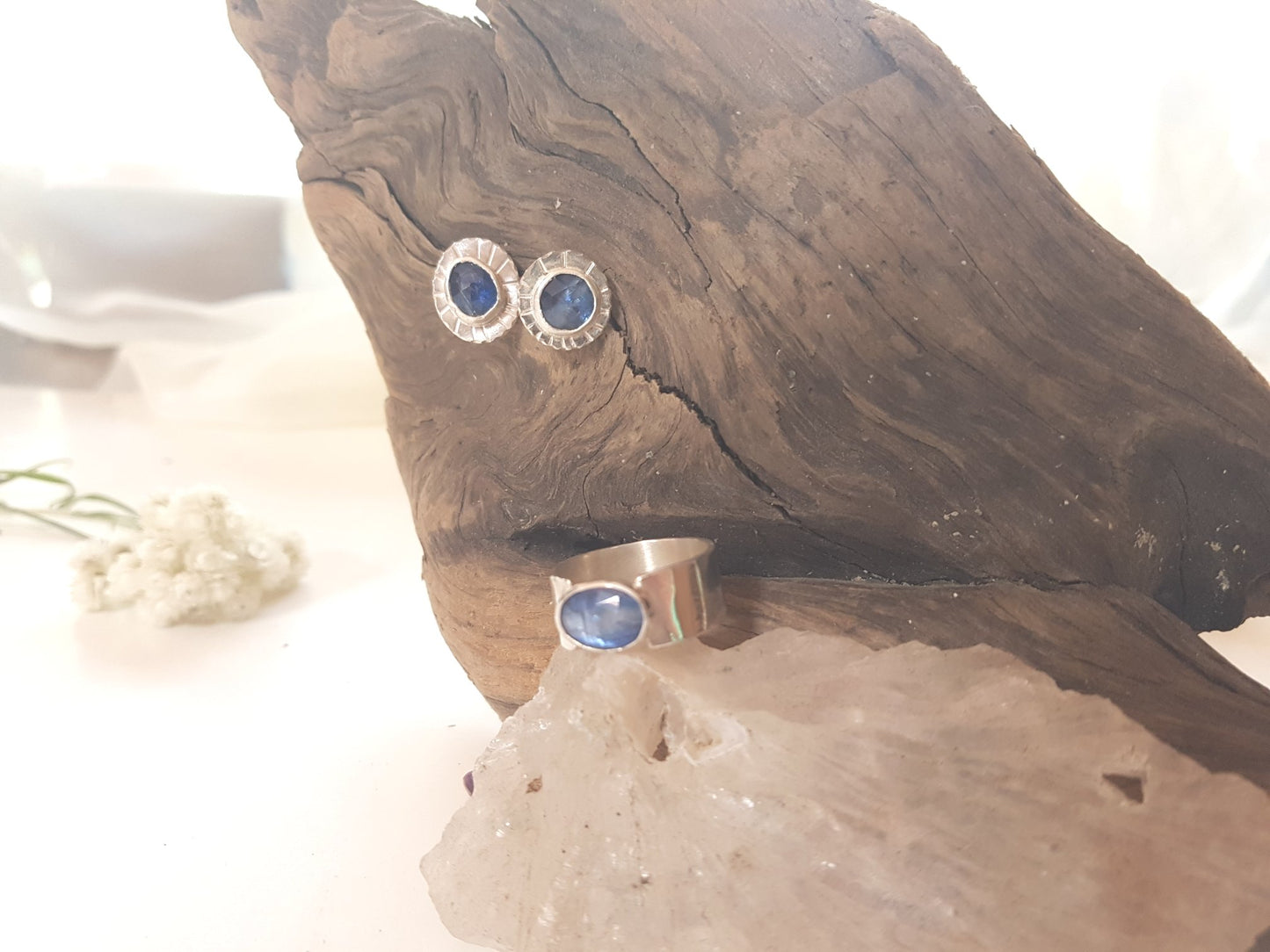 Faceted Blue Kyanite Ring