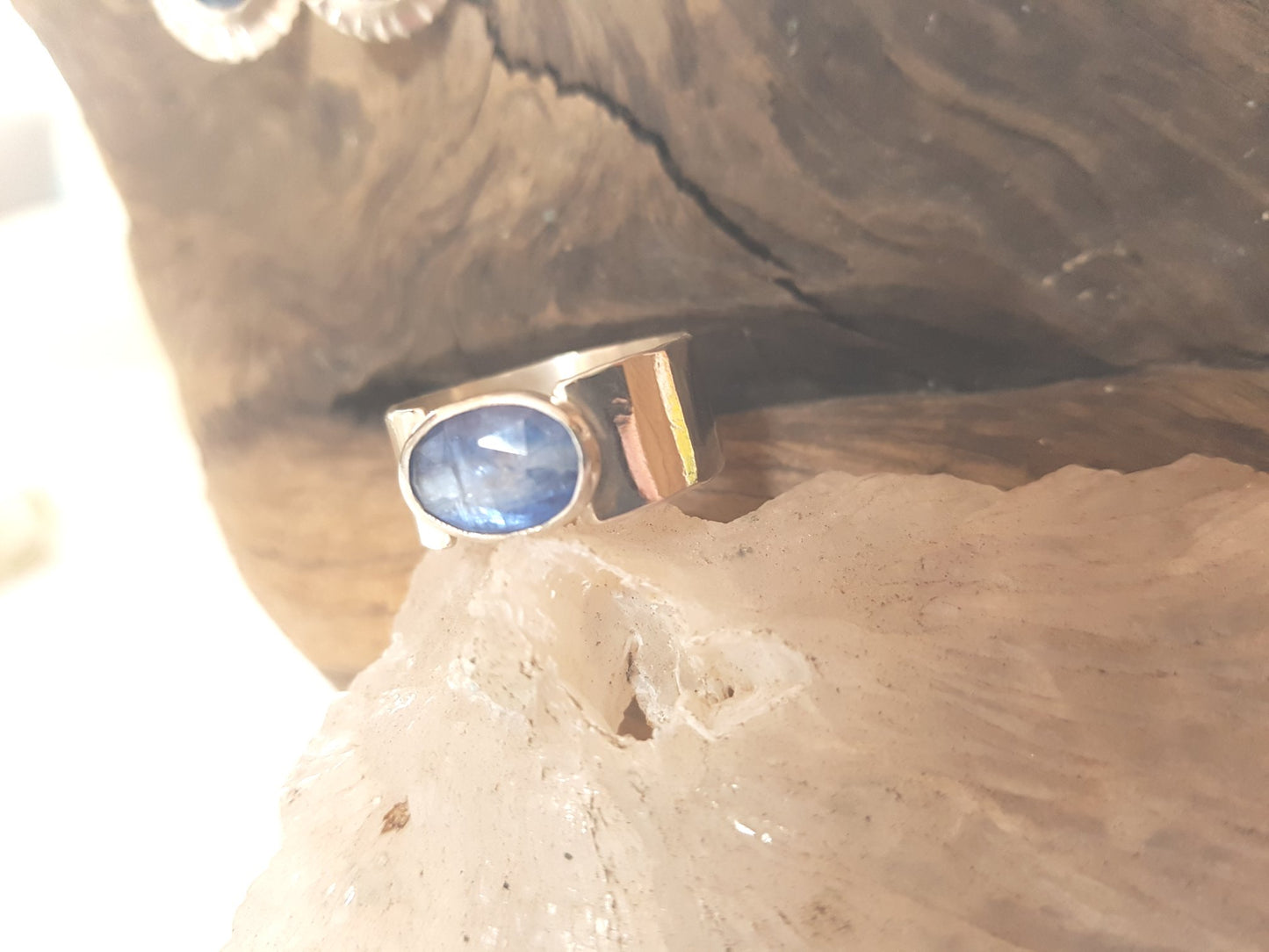 Faceted Blue Kyanite Ring