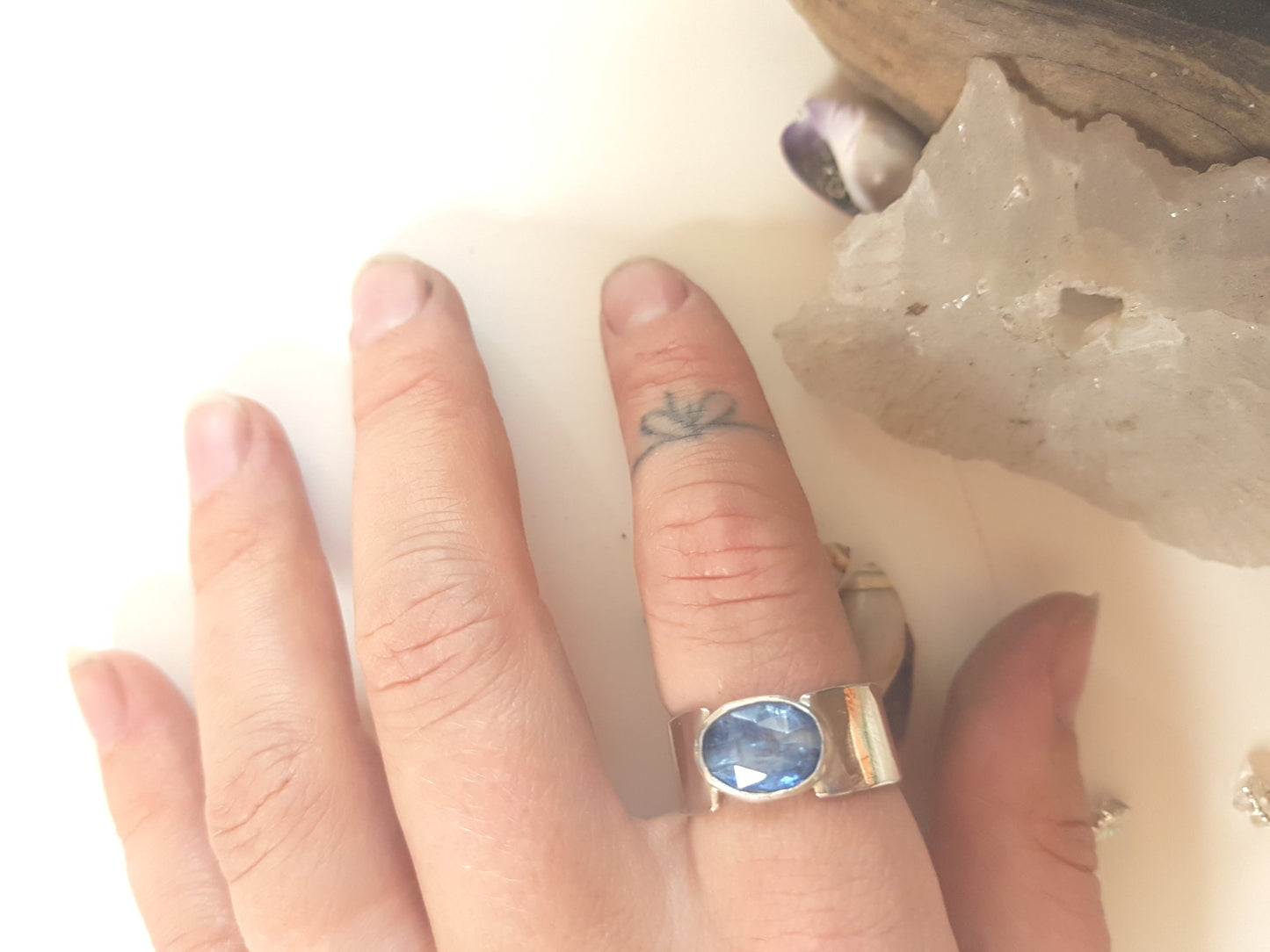 Faceted Blue Kyanite Ring