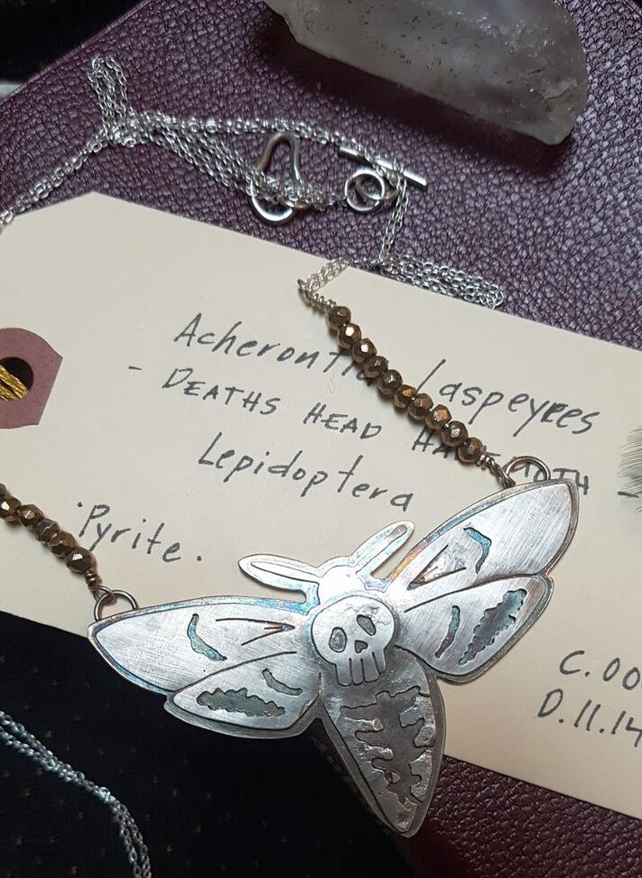 Sterling Silver Death's-Heah Hawkmoth Amulet