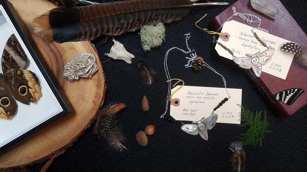 Sterling Silver Death's-Heah Hawkmoth Amulet