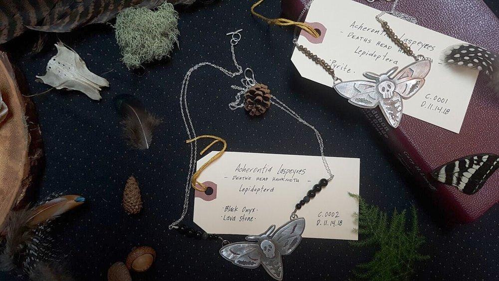 Sterling Silver Death's-Heah Hawkmoth Amulet