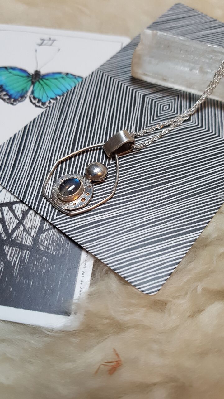 Labradorite Sterling Silver Pendant Necklace