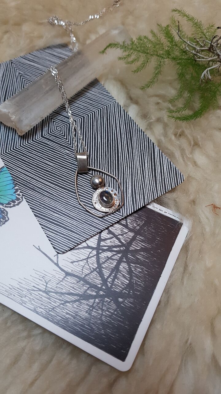 Labradorite Sterling Silver Pendant Necklace