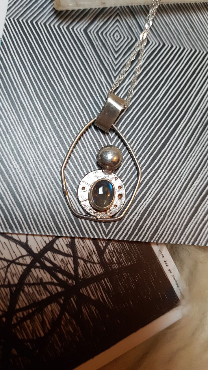 Labradorite Sterling Silver Pendant Necklace