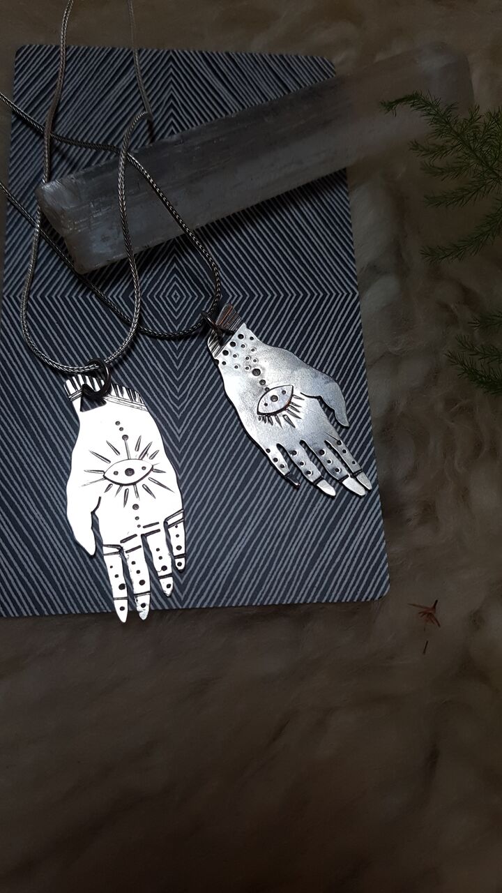 Sterling Silver Makers Hands Pendant