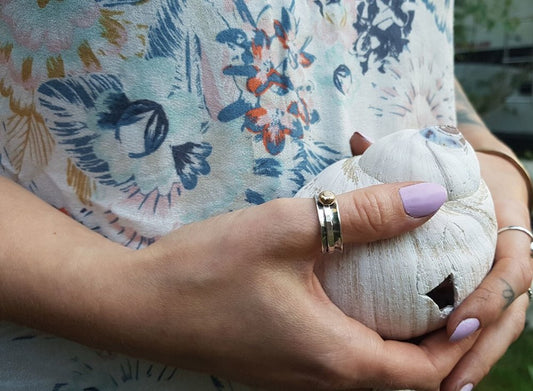 Sterling Silver 14K Gold Dot