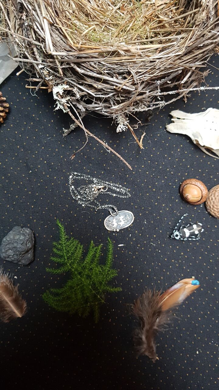 Sterling Silver Forest Pendant Necklace