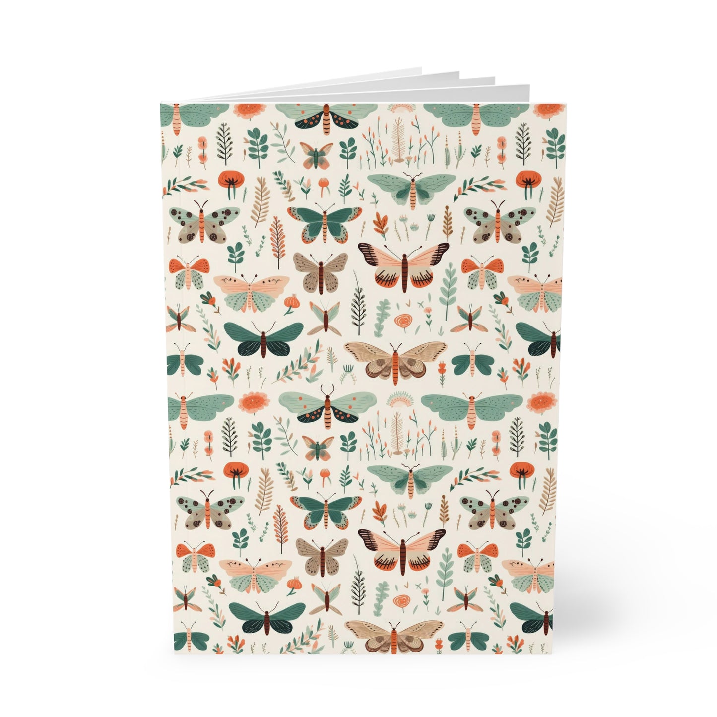 Softcover Notebook featuring Colorful Moths