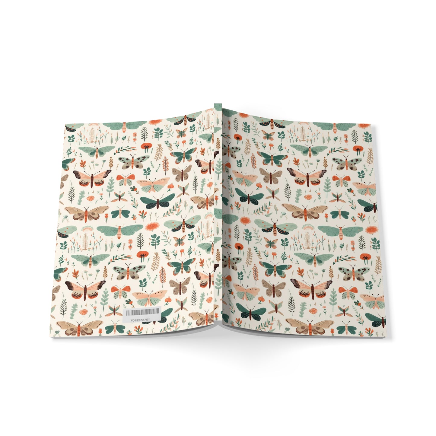 Softcover Notebook featuring Colorful Moths