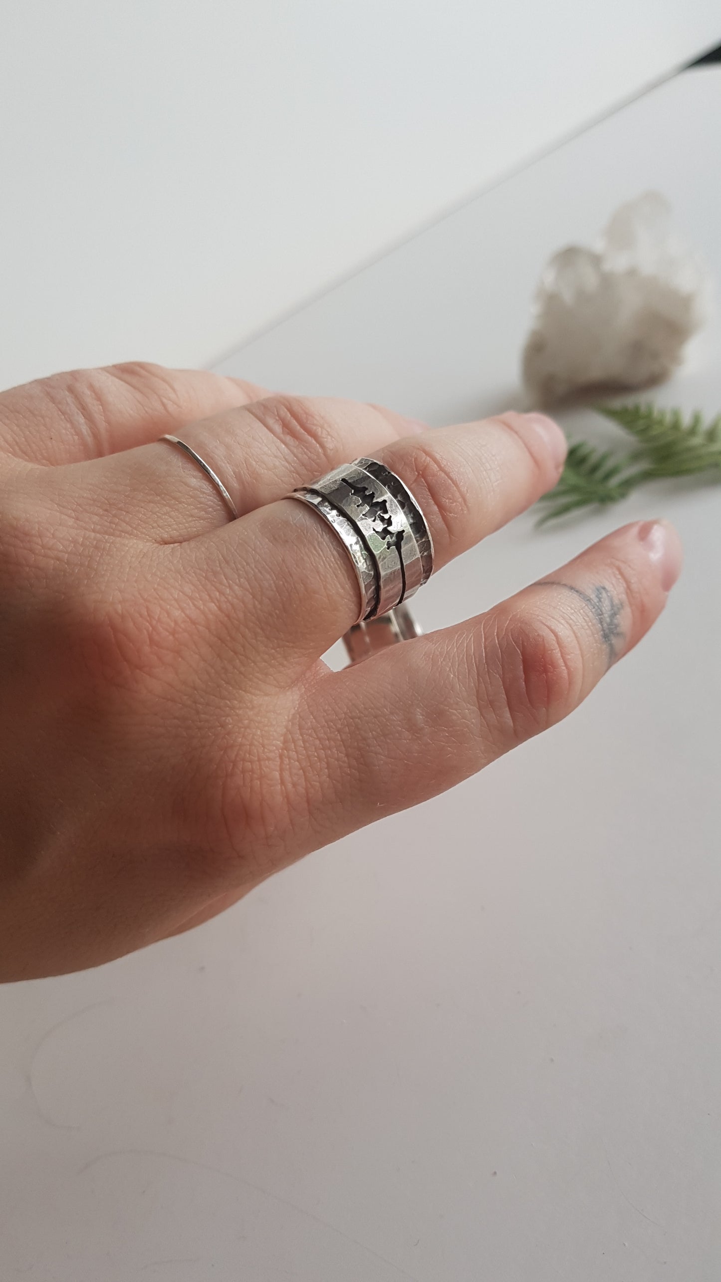 Spinning Meditation Tree Sterling Silver Ring