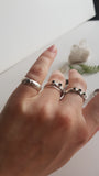 Black Spinel Sterling Silver Band Ring