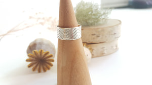 Geometric Textured Sterling Silver Ring