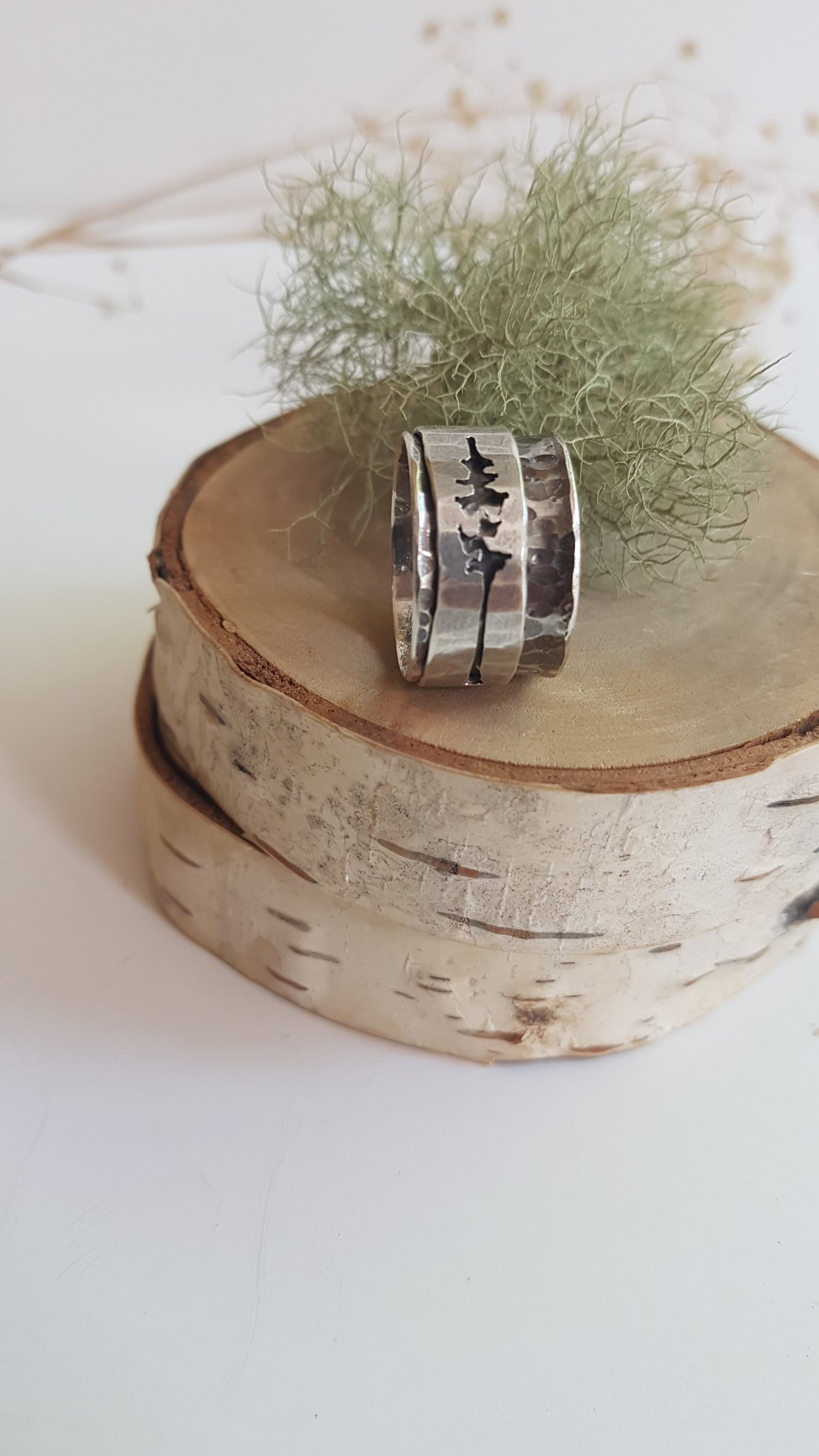 Spinning Meditation Tree Sterling Silver Ring