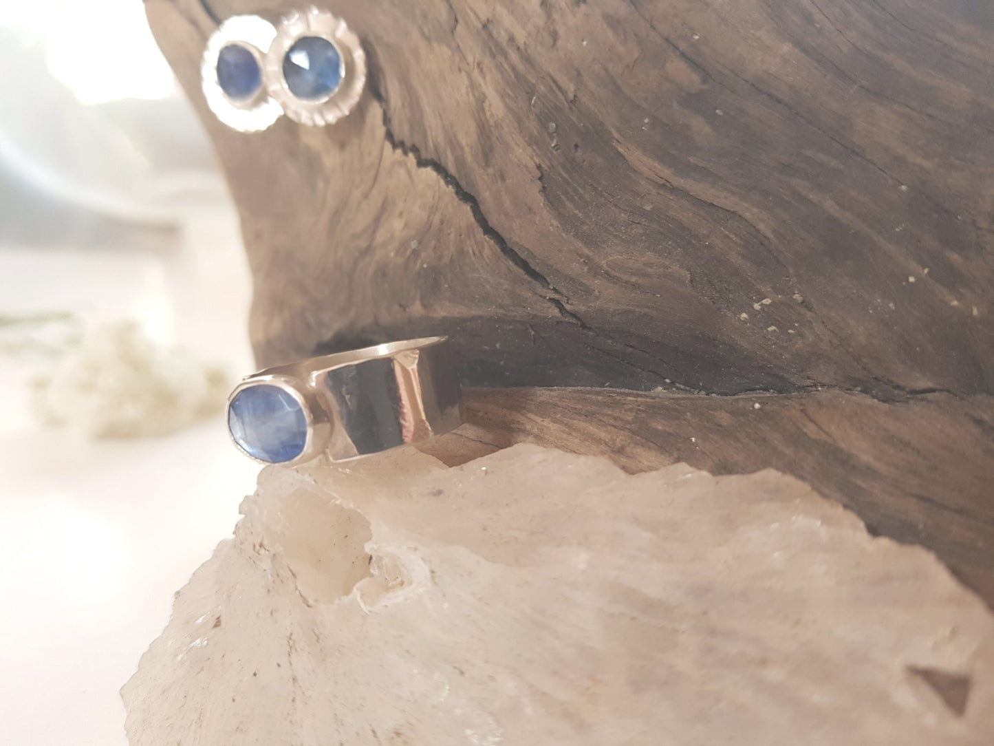 Faceted Blue Kyanite Ring
