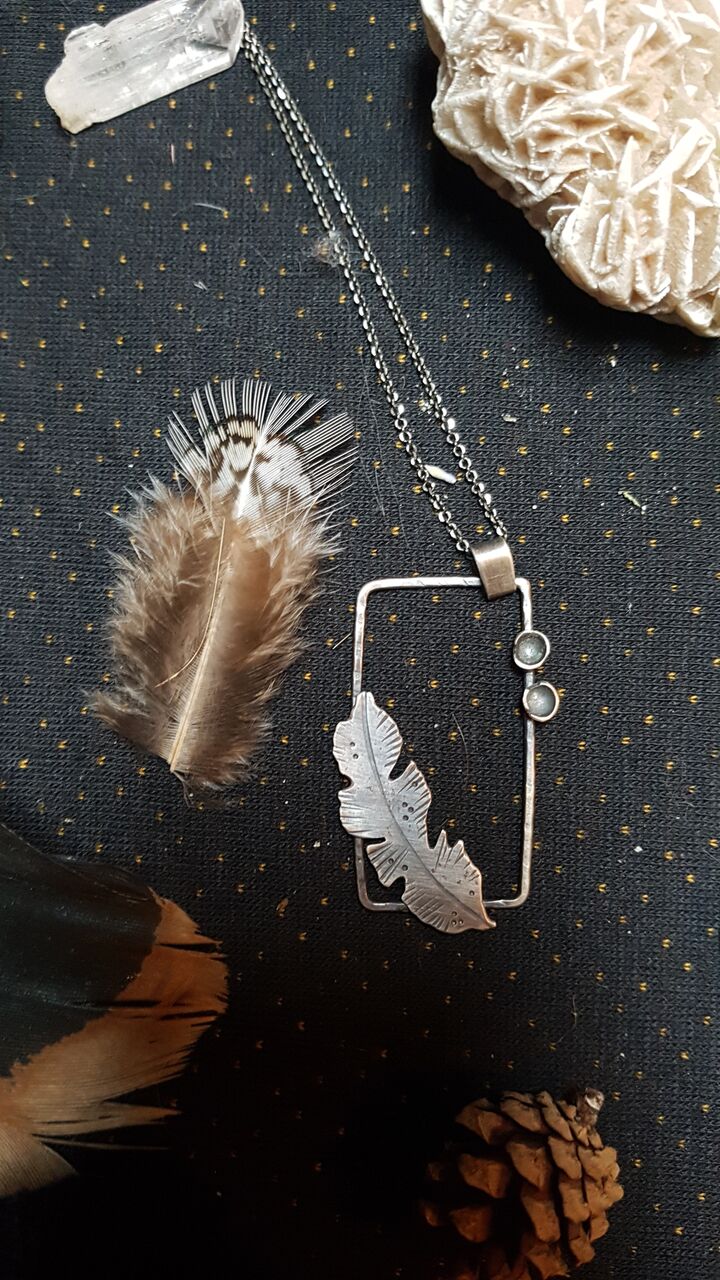 Sterling Silver Feather Pendant Necklace