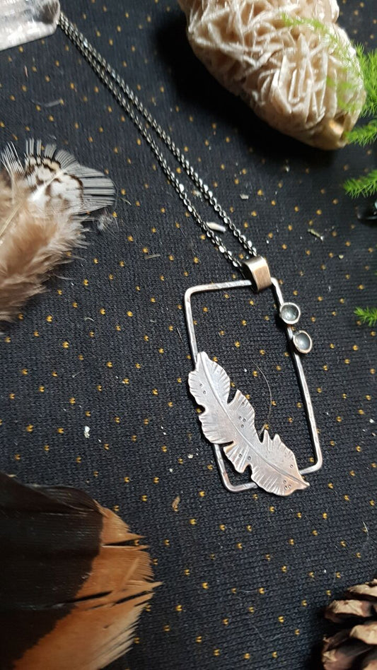 Sterling Silver Feather Pendant Necklace