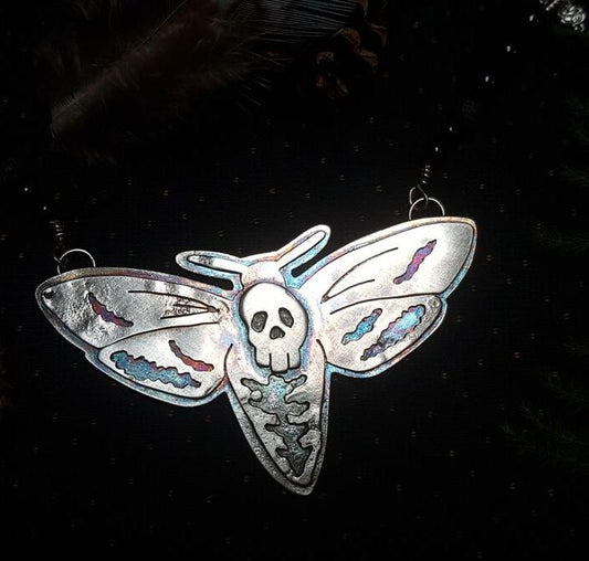 Sterling Silver Death's-Heah Hawkmoth Amulet