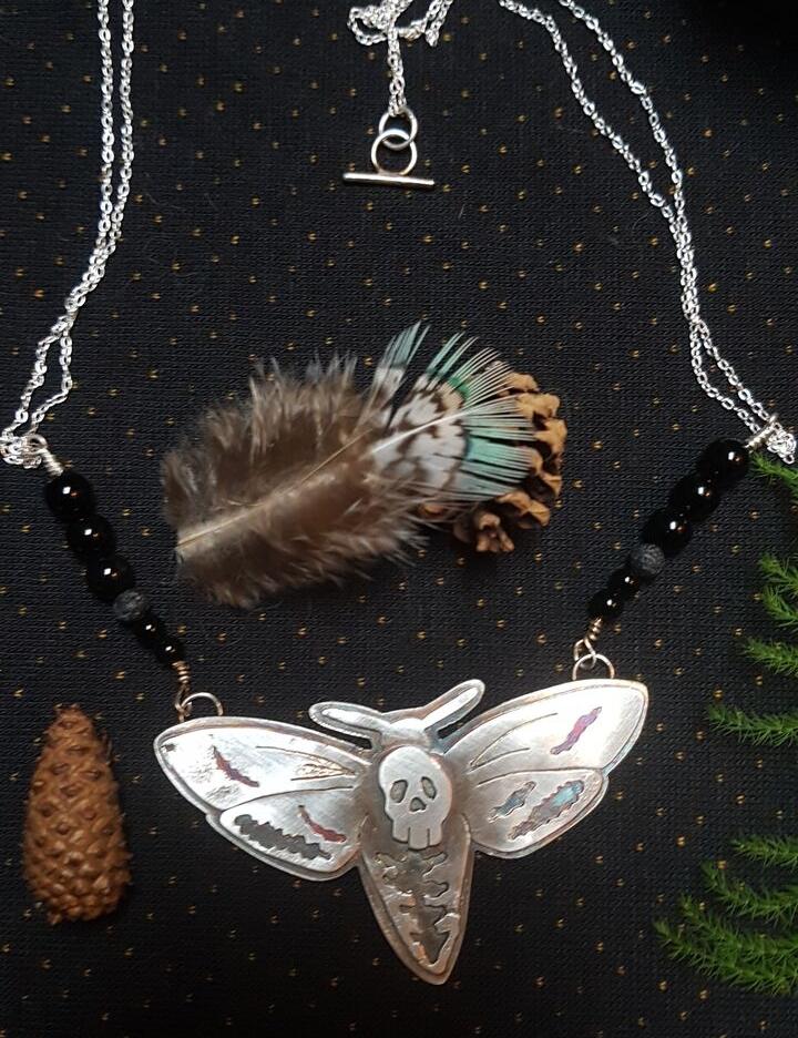 Death's head moth on sale jewelry